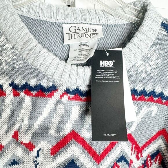 HBO Game Of Thrones Winter Is Here Direwolf House Stark Sweater Women’s Size XL - Picture 4 of 6